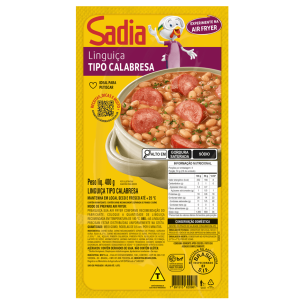 Pack do produto Linguiça Tipo Calabresa 400g