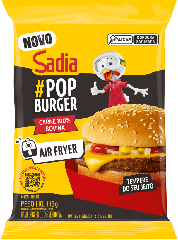 Pack do produto POP BURGER - Hamburguer Bovino Sadia Pacote 113g