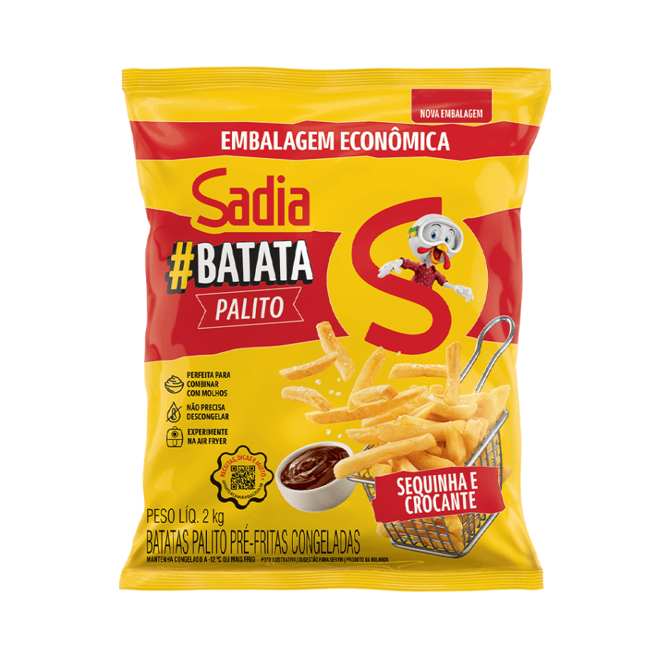 BATATA PALITO PRE FRITA CROCANTE SADIA 2KG - Saara Supermercado