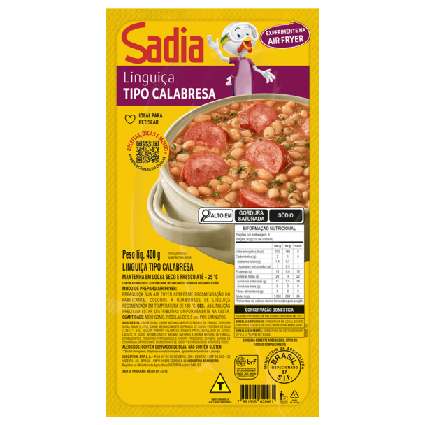 Pack do produto Linguiça Tipo Calabresa 400g