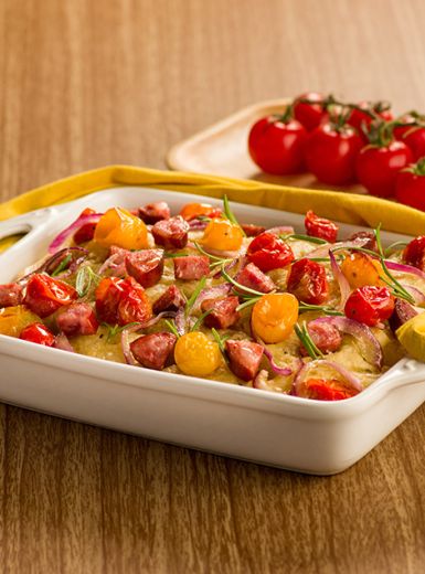Focaccia de Linguiça Tipo Calabresa Defumada