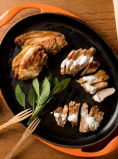 Picanha Suína na Chapa com Creme Azedo