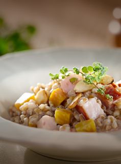 Risoto de Cevadinha com Peito de Peru