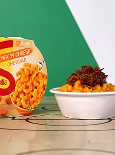 Mac´n Cheese com Carne de Porco Desfiada