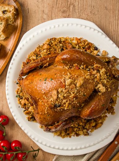 Peru com Crocante de Panettone
