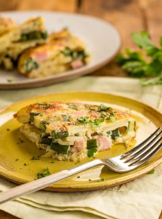 Tortilha de Batata com Presunto, Cebola e Vagem