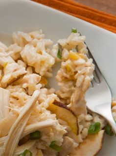 Risoto de Peru com Frutas Secas e Mascarpone
