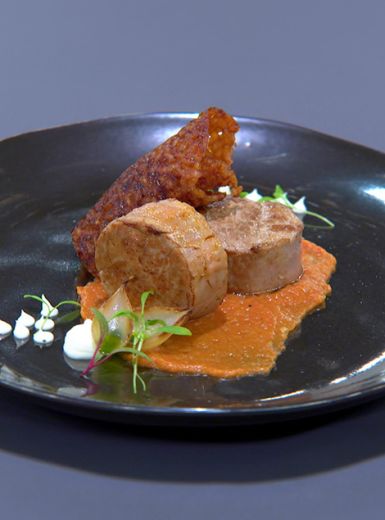 Filé Mignon Suíno com Socarrat e Pappa Al Pomodoro