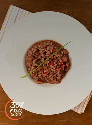 Risoto com Linguiça e Feijão Vermelho (risoto del Contadino)