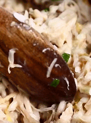 Risoto de Peru com Frutas Secas e Mascarpone
