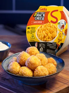 Bolinho de Macarrão com Queijo (mac’n Cheese Sadia)