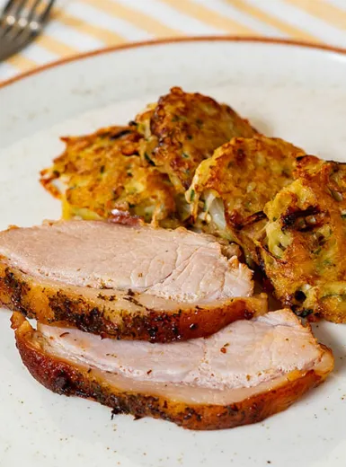 Pernil Assado com Bolinho de Batata