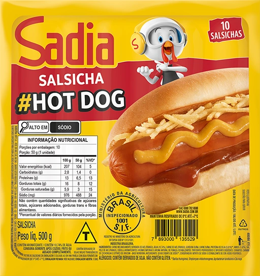 Pack do produto Salsicha Hot Dog 500g